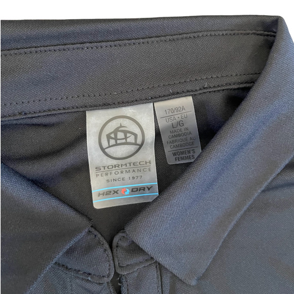 Stormtech Women's Black Stripe Performance H2X Vuse Arrow McLaren Med Polo Shirt - Picture 5 of 6